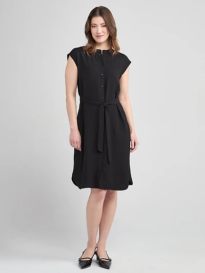 Air Flow Shirt Dress Black