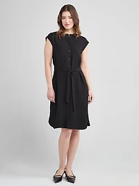 Air Flow Shirt Dress Black