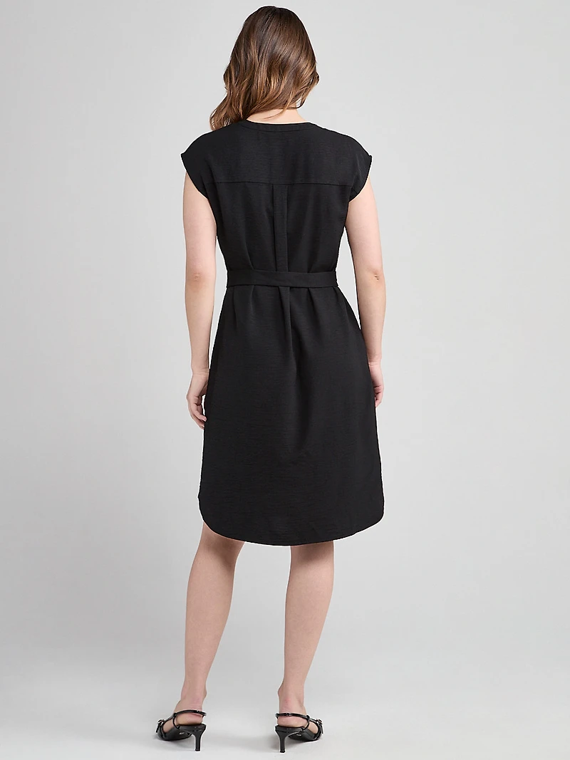Air Flow Shirt Dress Black