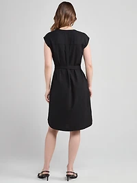 Air Flow Shirt Dress Black