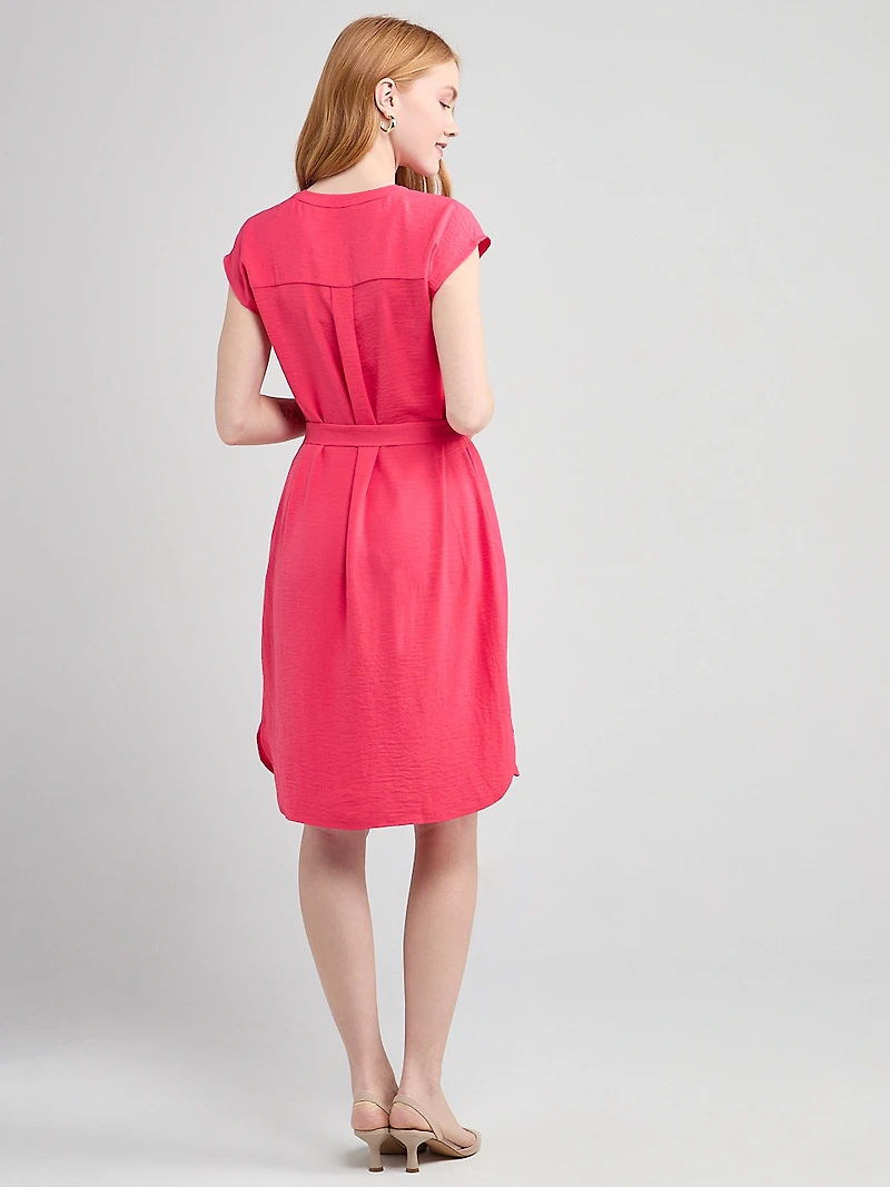Air Flow Shirt Dress Raspberry