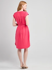 Air Flow Shirt Dress Raspberry