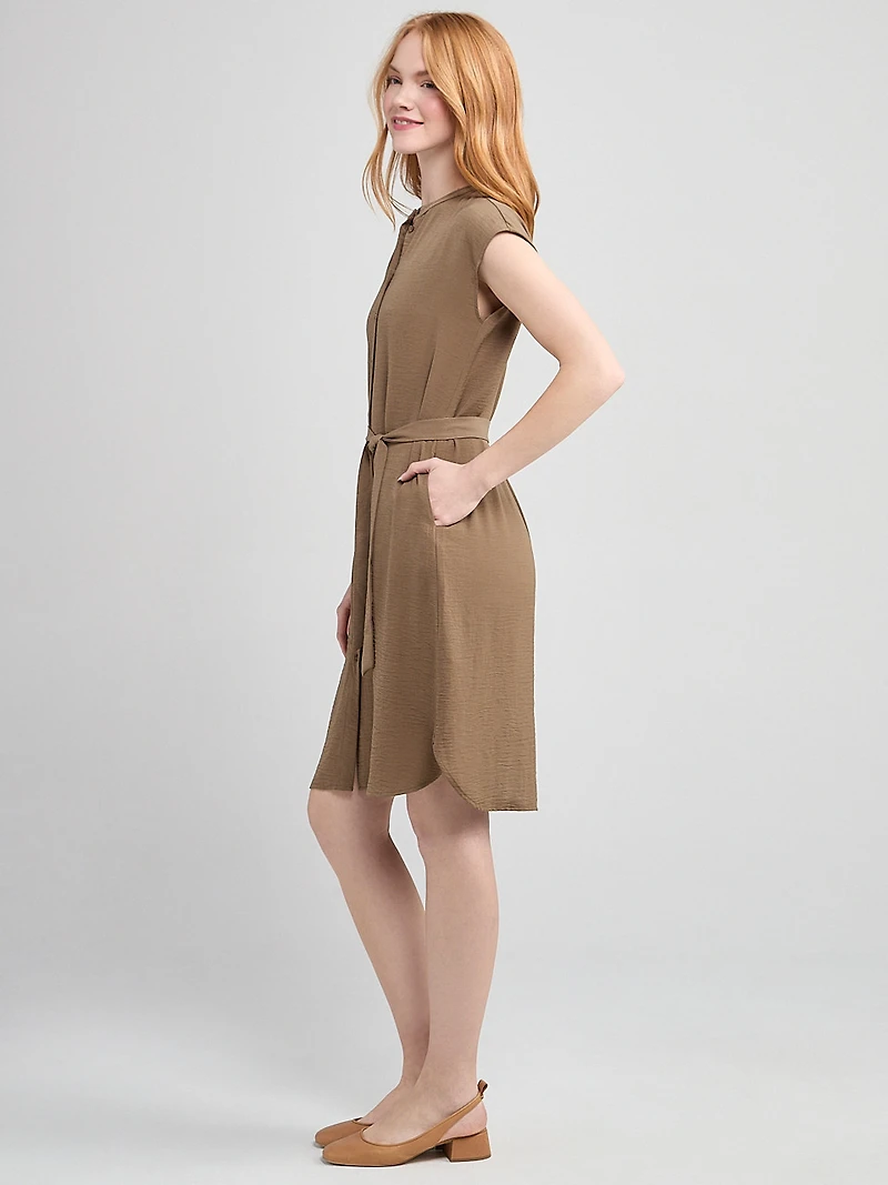 Air Flow Shirt Dress Shitake