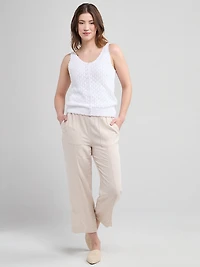 Crochet Button Sweater Tank White