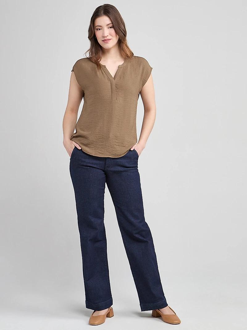 Extended Sleeve Henley Shitake