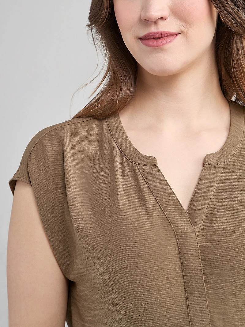 Extended Sleeve Henley Shitake