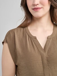 Extended Sleeve Henley Shitake