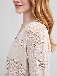 Open Front Crochet Cardigan Pumice