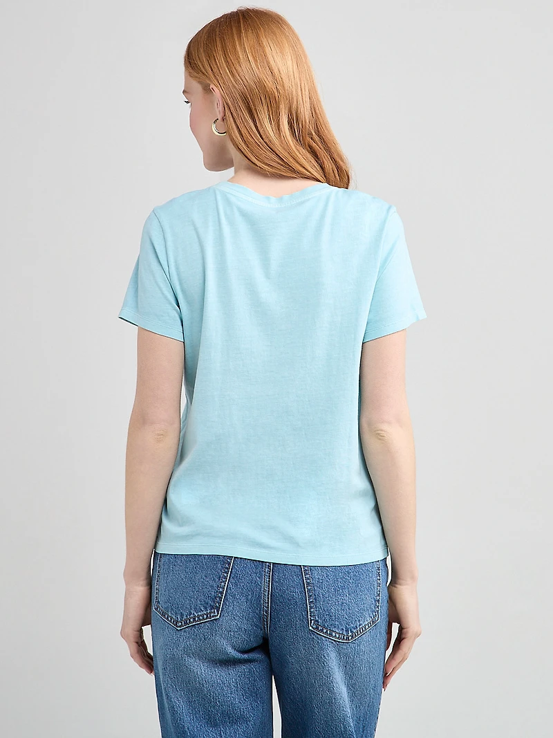 Short Sleeve Crew Neck T-Shirt Flower