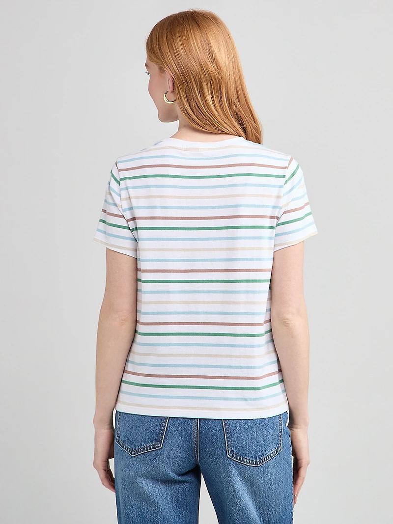 Short Sleeve Crew Neck T-Shirt Stripe