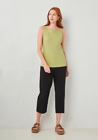 Sleeveless Boatneck Tank Pear