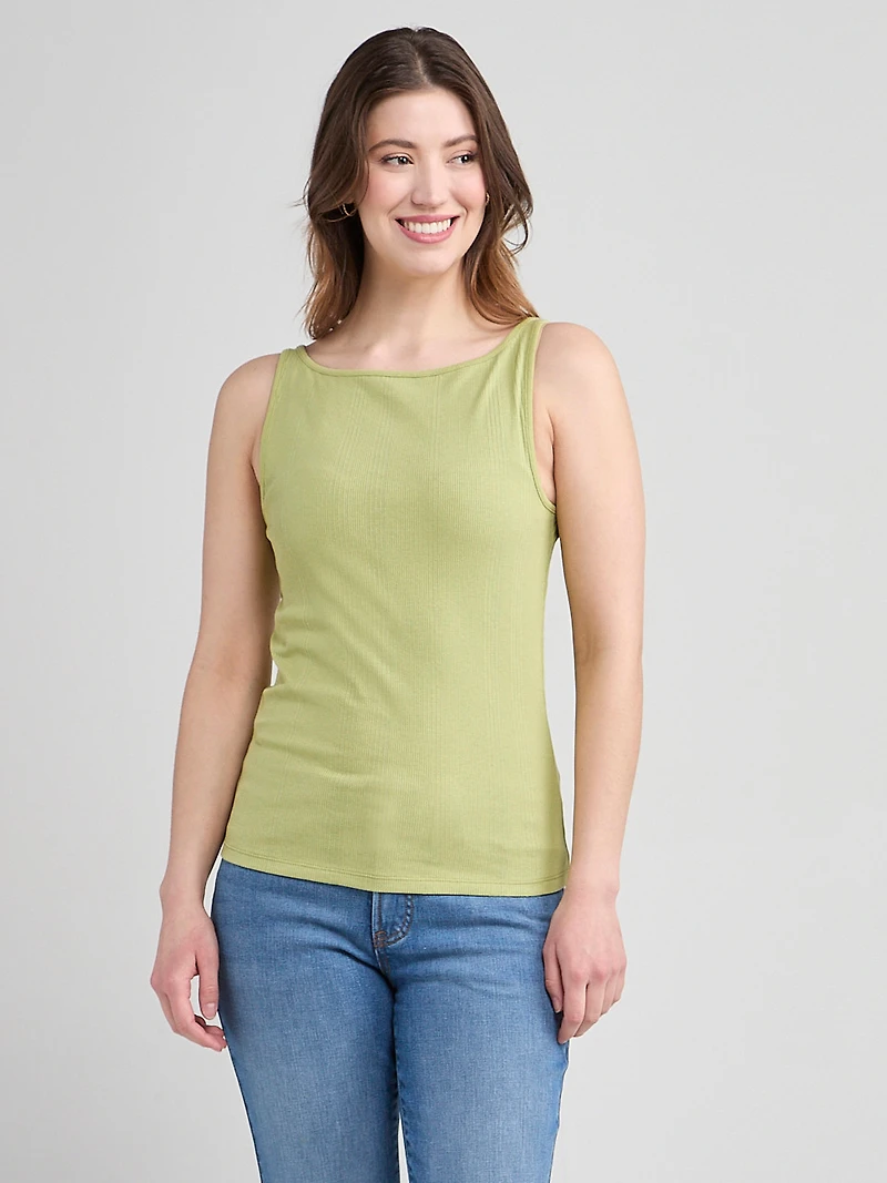 Sleeveless Boatneck Tank Pear