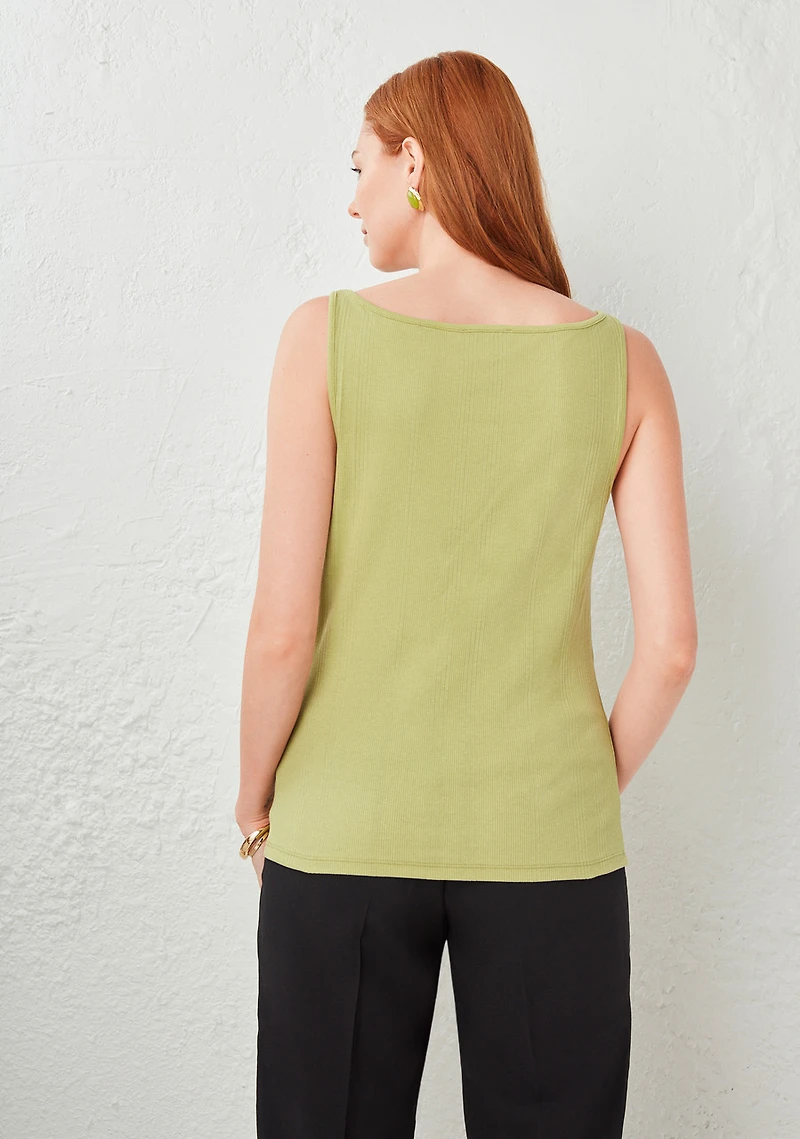 Sleeveless Boatneck Tank Pear