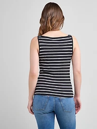 Sleeveless Boatneck Tank Stripe
