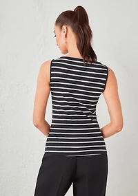 Sleeveless Boatneck Tank Stripe