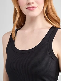 Sleeveless Rib Knit Tank Black