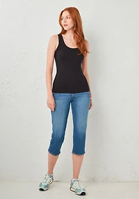 Sleeveless Rib Knit Tank Black