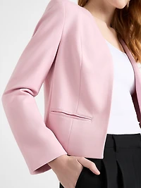 Open Collarless Short Blazer Blush