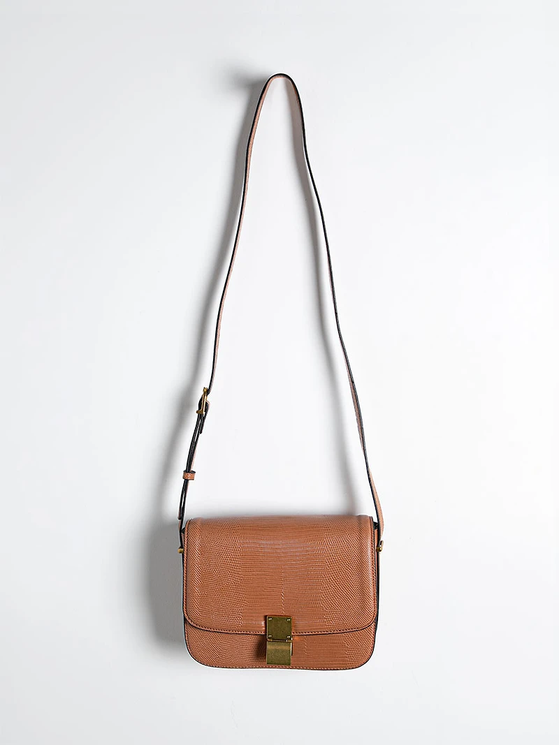 Brown Lizard Cross Body Bag