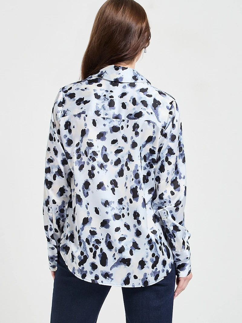 Isabel Collared Shirt Black and White Stripe