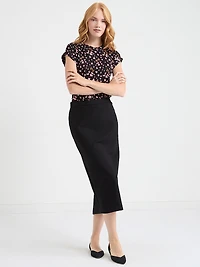 Cuffed Extend Sleeve Top Mini Floral