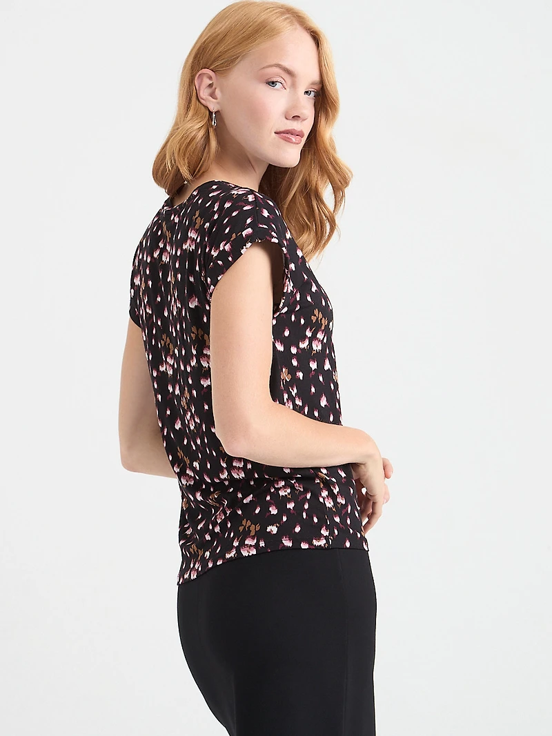 Cuffed Extend Sleeve Top Mini Floral
