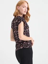 Cuffed Extend Sleeve Top Mini Floral