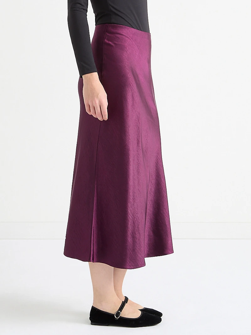 Satin Midi-Skirt Dove Grey