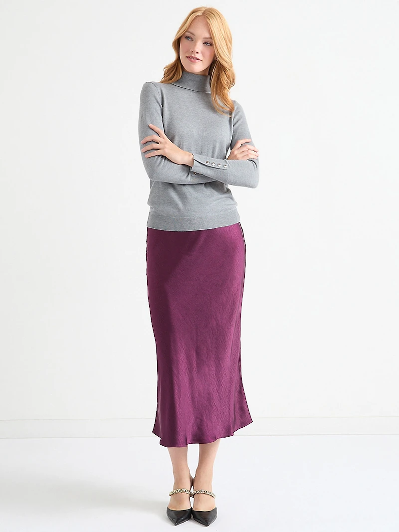 Satin Midi-Skirt Dove Grey