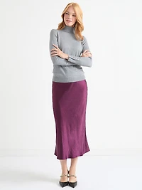 Satin Midi-Skirt Dove Grey
