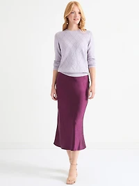 Satin Midi-Skirt Dove Grey