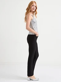 Sleeveless Sequin Scoop Neck Tank Silver Pattern