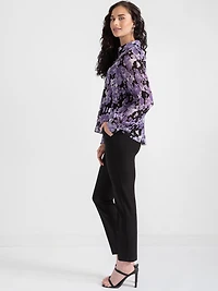 Release Pleat Blouse Purple Floral