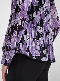 Release Pleat Blouse Purple Floral