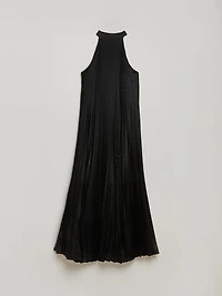 Backless Satin Halter Maxi Dress
