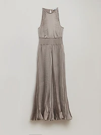 Satin Halter Dress Oyster