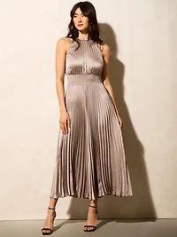 Satin Halter Dress Oyster