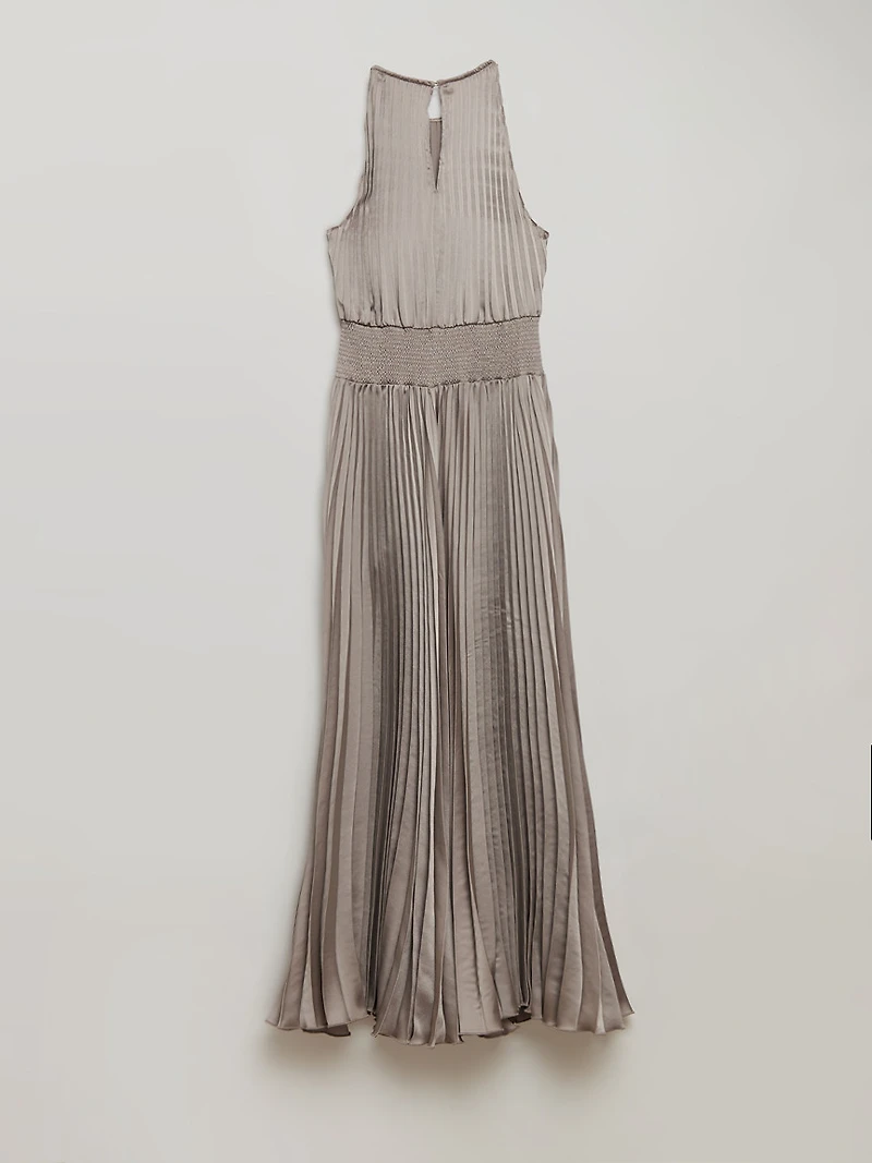 Satin Halter Dress Oyster