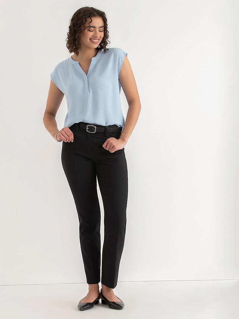 Linny Extend-Sleeve Henley Blue Animal