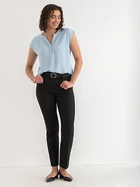Linny Extend-Sleeve Henley Blue Animal