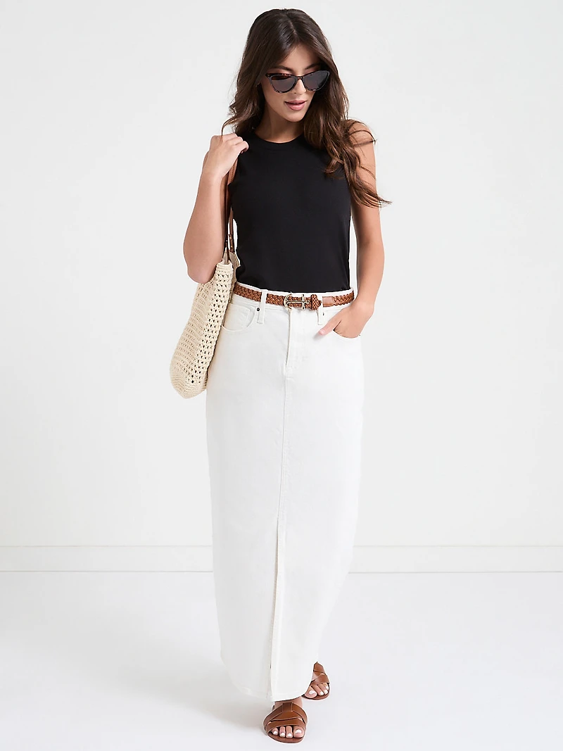 Denim Maxi Skirt Midwash