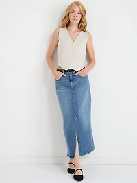 Denim Maxi Skirt Midwash