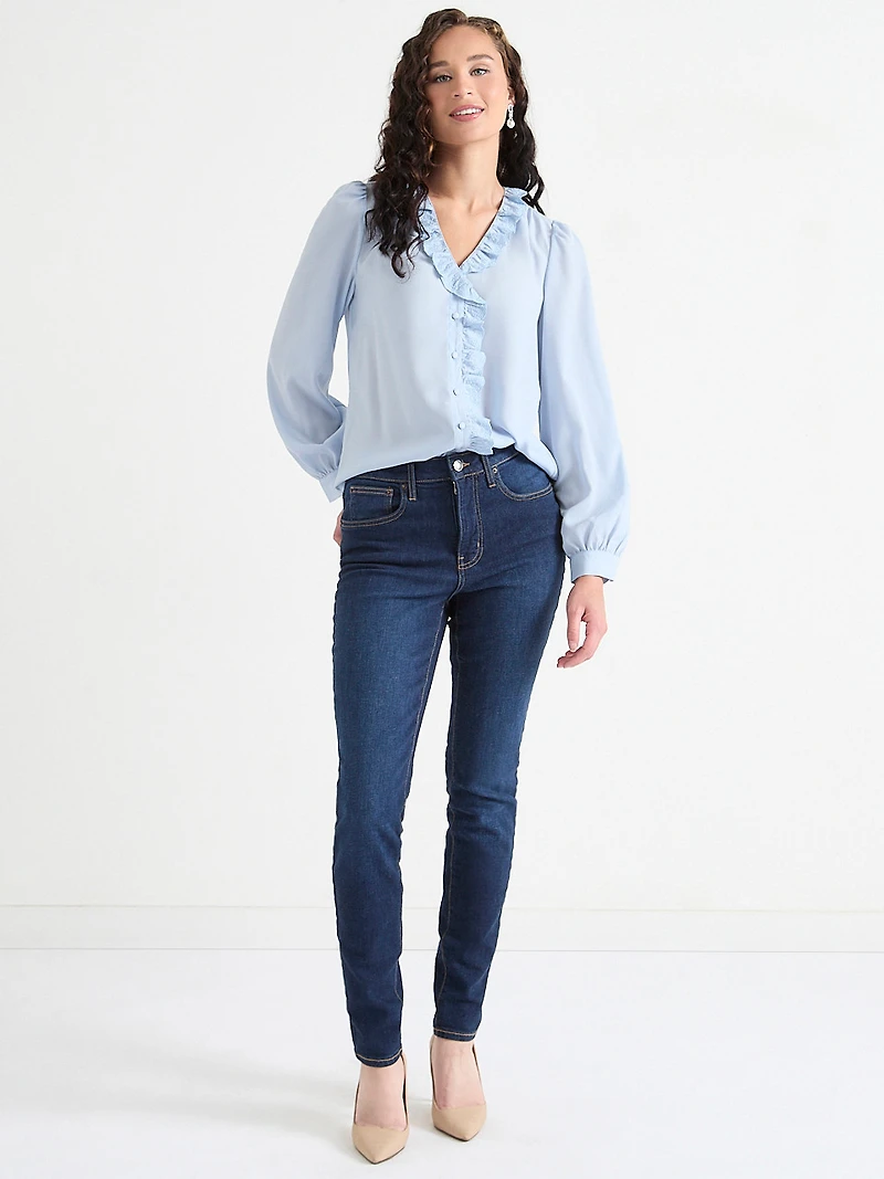 Ruffled V-Neck Blouse Laurel