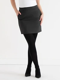 Luxe Ponte  Mini Skirt Charcoal