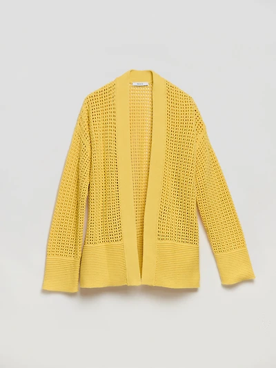 Open Stitch Cardigan Pale Banana