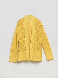 Open Stitch Cardigan Pale Banana