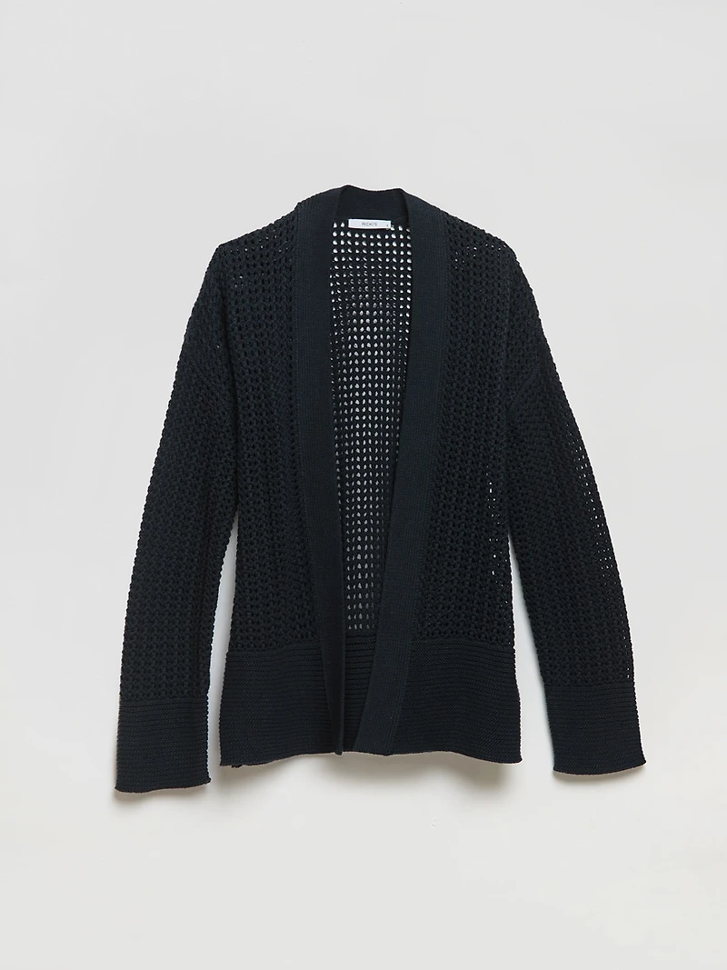 Open Stitch Cardigan Pale Banana