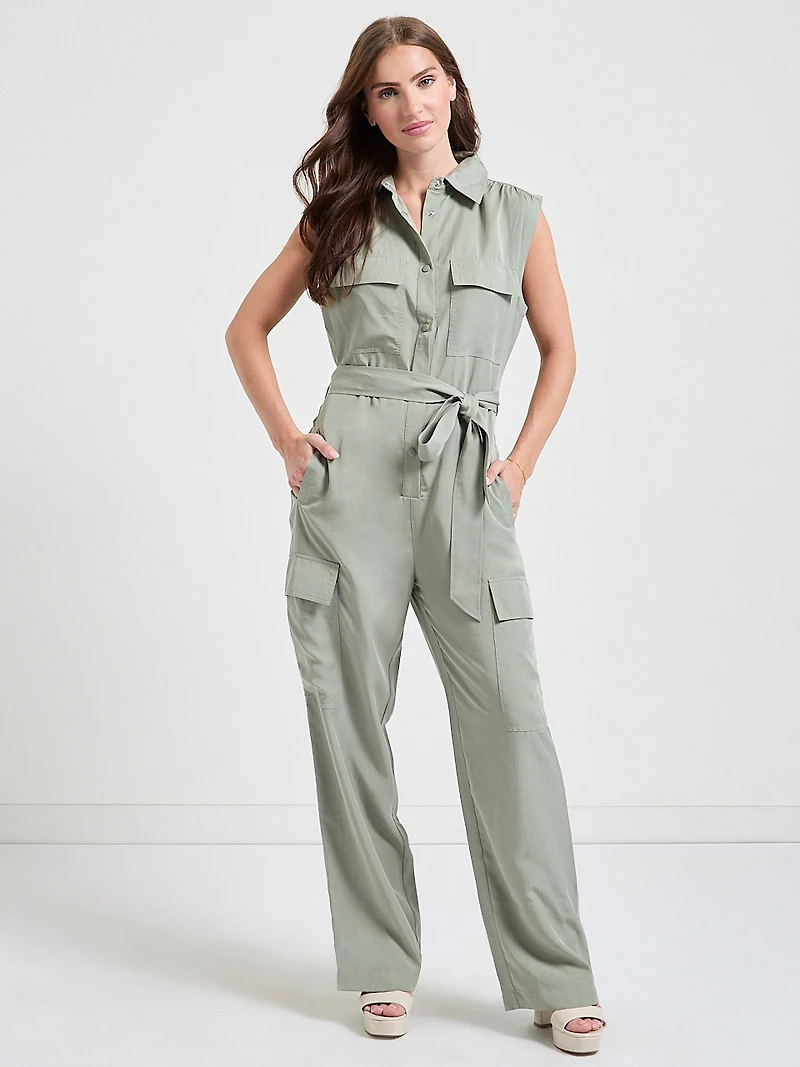 Tencel Utility Jumpsuit Black