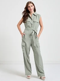 Tencel Utility Jumpsuit Black