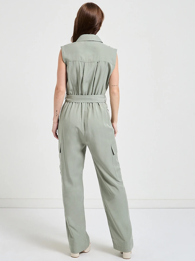 Tencel Utility Jumpsuit Black